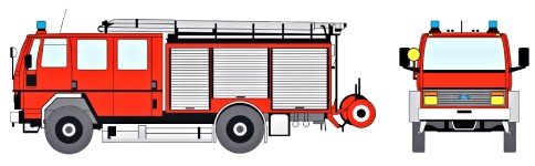 Loewe 4036 - H0 - Ford Cargo 1320 - LF 16 - Neutral Feuerrot RAL 3000